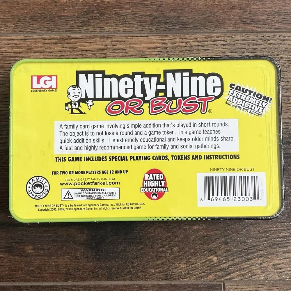 99 Ninety-Nine Or Bust LGI Legendary Games Family Card Game NIB